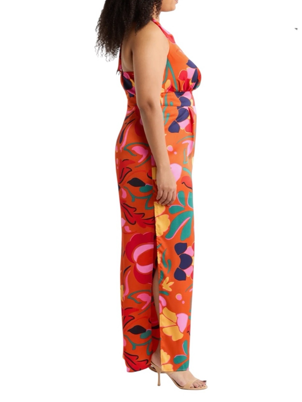 Sugarlips Serene Magic Moment Floral Halter Jumpsuit Resort Retro Bright Size 3X - Picture 4 of 6